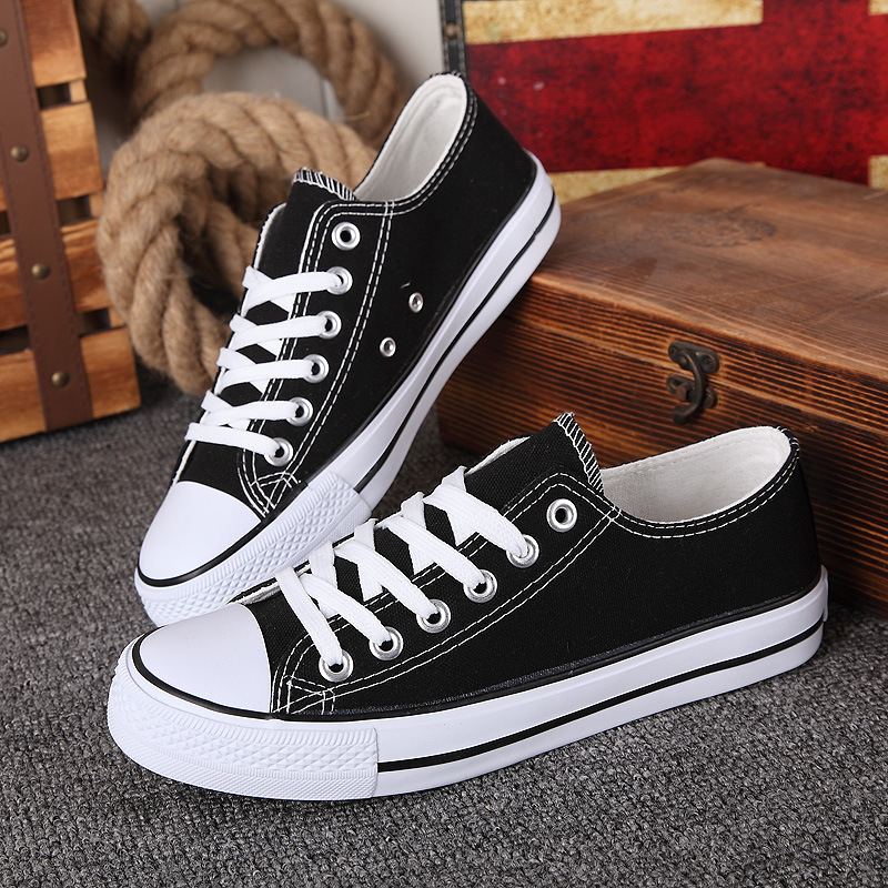 MIBO Men&apos;s Shoes Canvas Shoes Couple Students Sports Shoes Women&apos;s Shoes Pure Color Canvas Shoes