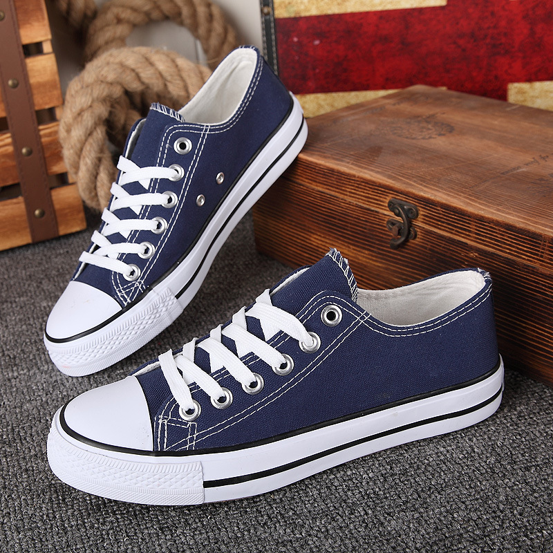 MIBO Men&apos;s Shoes Canvas Shoes Couple Students Sports Shoes Women&apos;s Shoes Pure Color Canvas Shoes