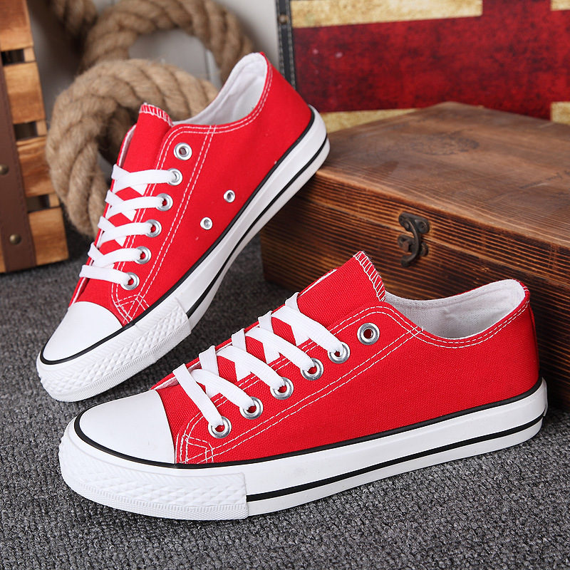 MIBO Men&apos;s Shoes Canvas Shoes Couple Students Sports Shoes Women&apos;s Shoes Pure Color Canvas Shoes