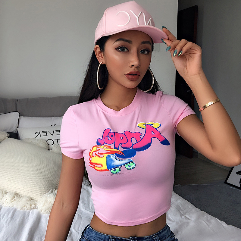 MIBO 2019 New T-shirt Women's Short Trendy Suit