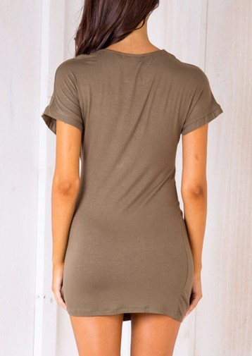 MIBO Twisted Dresses Women's Clothes Pure Collar Short Sleeve Hip Skirt