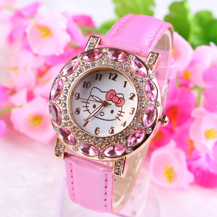 MIBO Children&apos;s Gift Watch Cartoon Student Kt Cat Watch HELLO KITTY Girl Watch