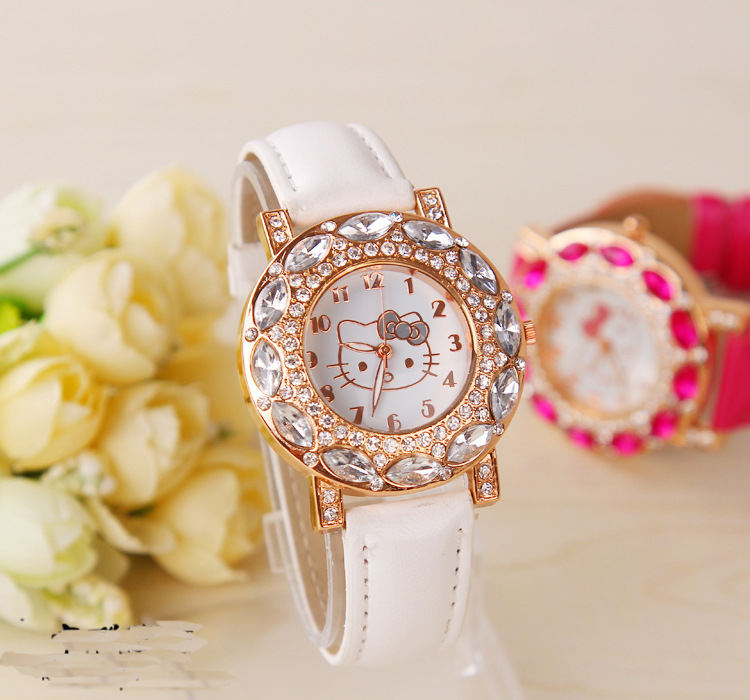 MIBO Children&apos;s Gift Watch Cartoon Student Kt Cat Watch HELLO KITTY Girl Watch