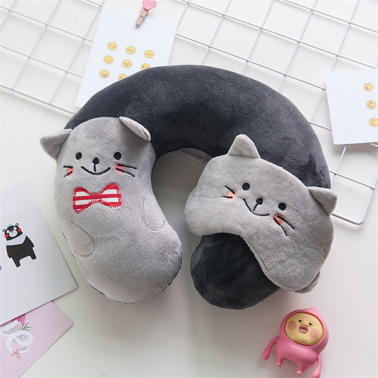 MIBO Cartoon U-shaped Pillow Neck Pillow Neck Waist Patch Set
