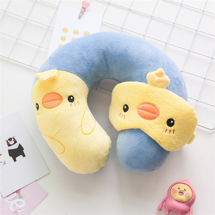 MIBO Cartoon U-shaped Pillow Neck Pillow Neck Waist Patch Set