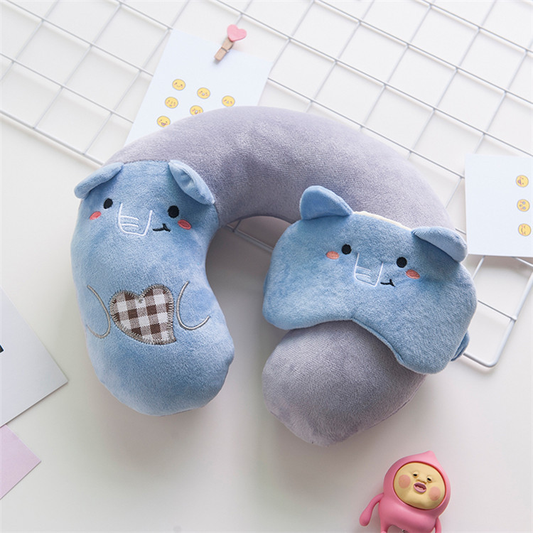 MIBO Cartoon U-shaped Pillow Neck Pillow Neck Waist Patch Set