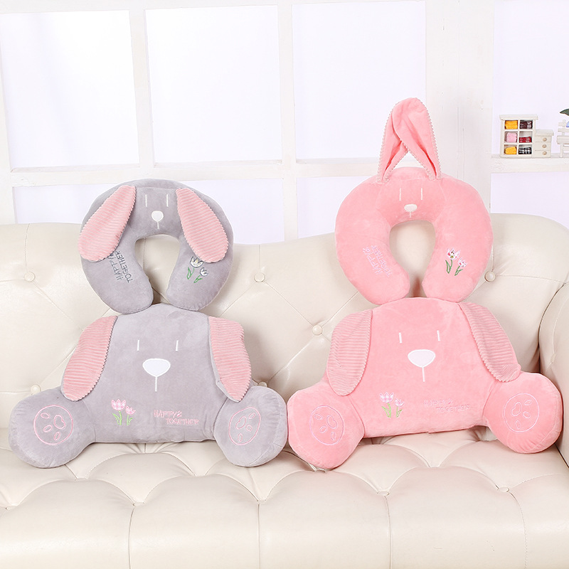MIBO Cartoon Rabbit Pillow Set Plush U Pillow Rabbit Toy Pillow