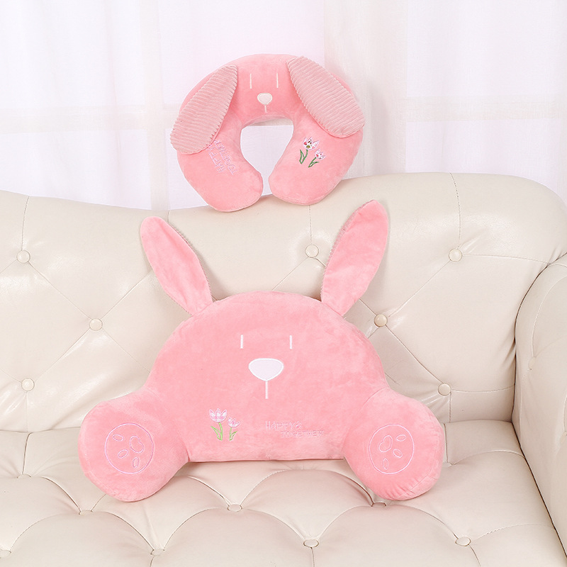 MIBO Cartoon Rabbit Pillow Set Plush U Pillow Rabbit Toy Pillow