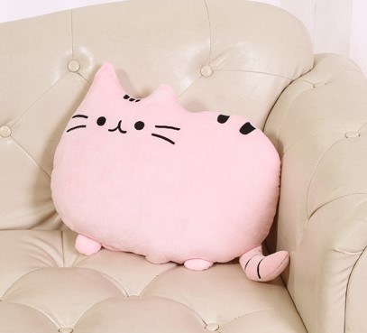 MIBO Cartoon Cat Pillow Chubby Cat Back Pillow