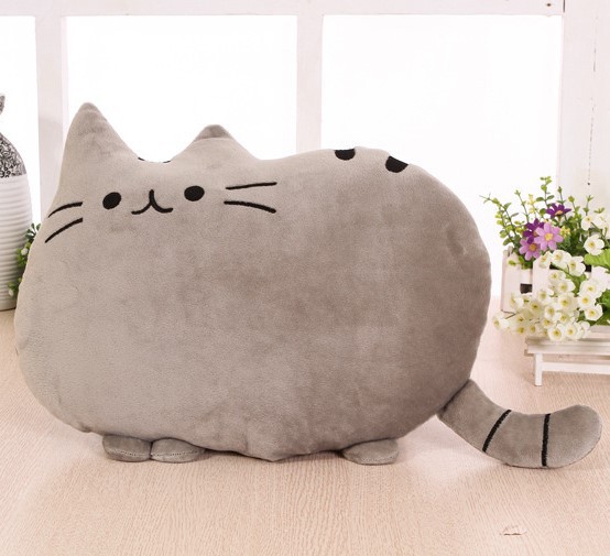 MIBO Cartoon Cat Pillow Chubby Cat Back Pillow