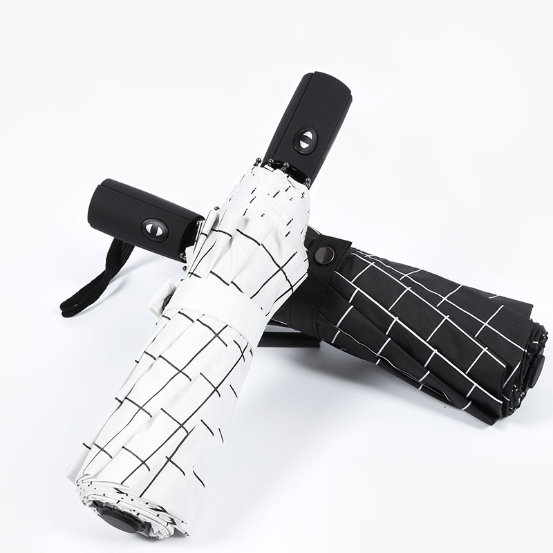 MIBO Black and White Plaid Umbrella Sun Umbrella Folding Umbrella