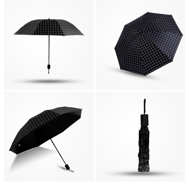 MIBO Black and White Plaid Umbrella Sun Umbrella Folding Umbrella