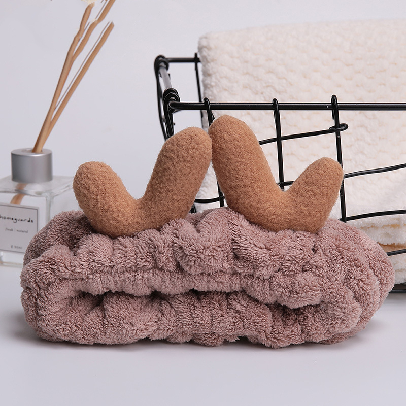 IBO Elk Headband with Coral Fleece Stereo Goat Horn Hoop