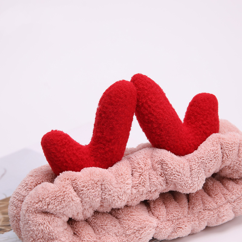 IBO Elk Headband with Coral Fleece Stereo Goat Horn Hoop