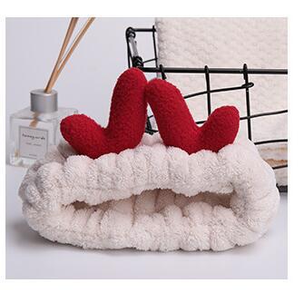 IBO Elk Headband with Coral Fleece Stereo Goat Horn Hoop