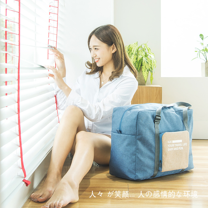 Vintage Hand-held Travel Bag Nylon Thickened Large-capacity Bag Can Be Set Lever Travel Bag