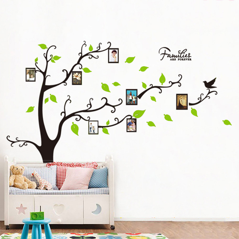 MIBO Tree Wall Sticker with Famliy Picture DIY Photo Gallery Frame Art Decor for Office and Home