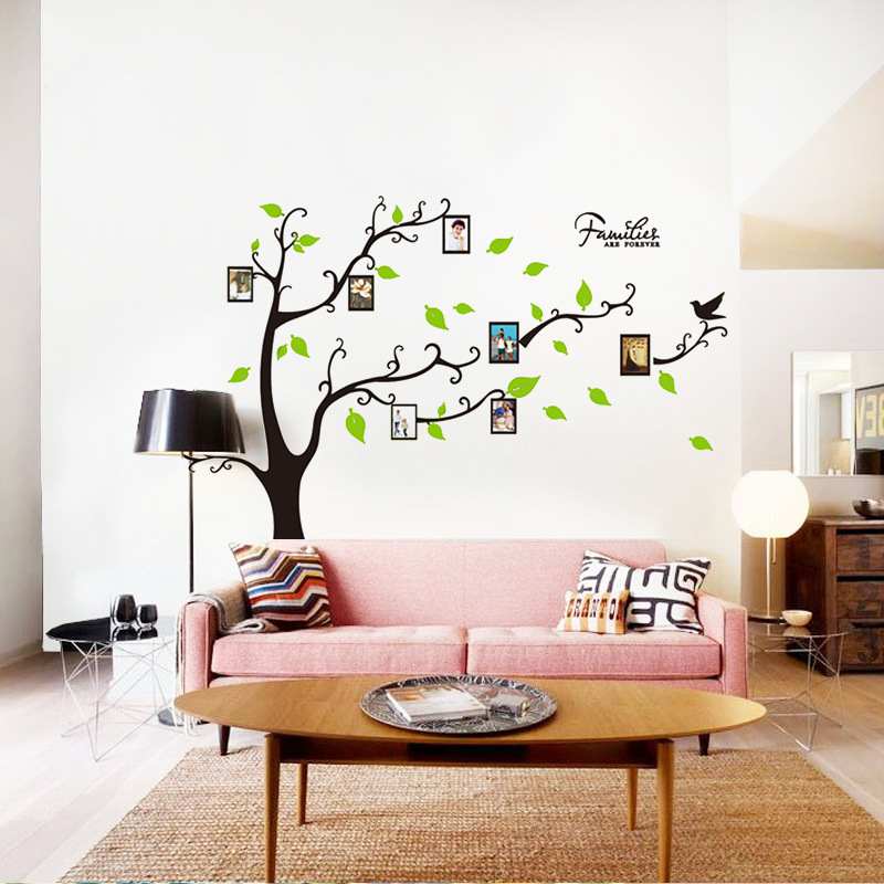 MIBO Tree Wall Sticker with Famliy Picture DIY Photo Gallery Frame Art Decor for Office and Home