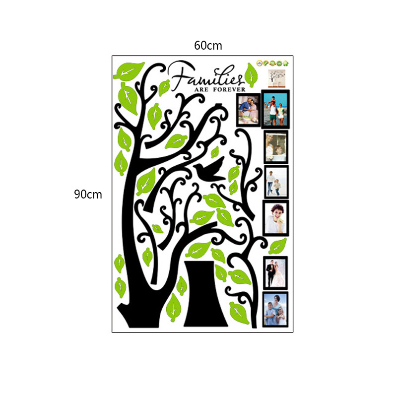 MIBO Tree Wall Sticker with Famliy Picture DIY Photo Gallery Frame Art Decor for Office and Home