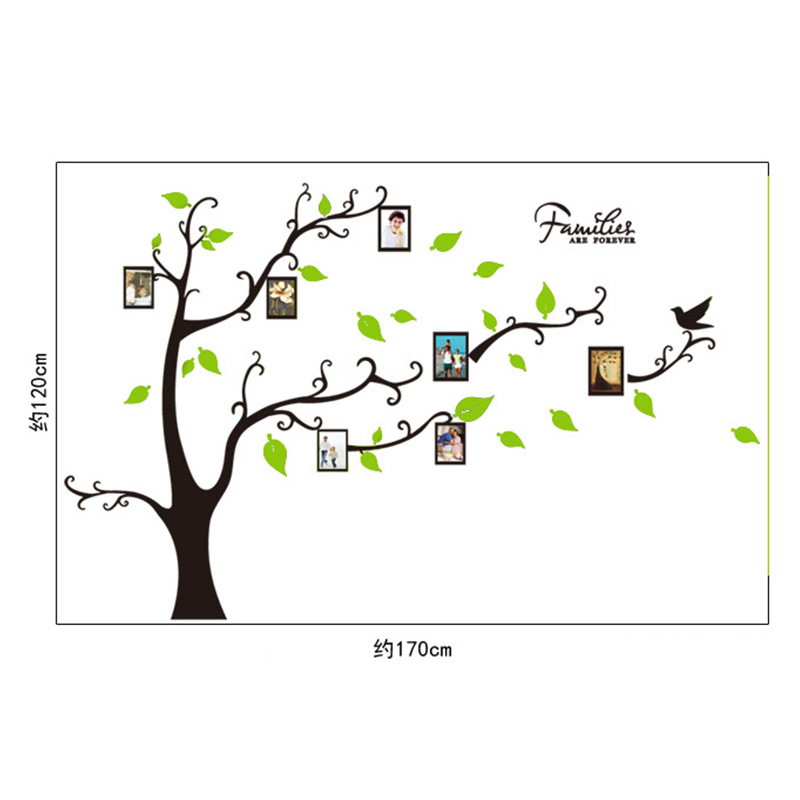 MIBO Tree Wall Sticker with Famliy Picture DIY Photo Gallery Frame Art Decor for Office and Home