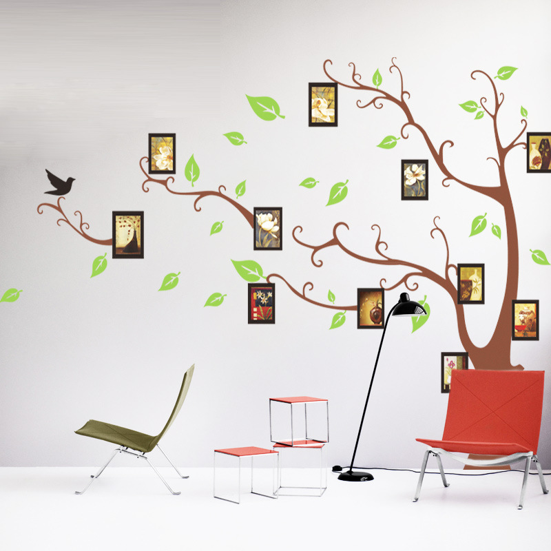 MIBO Tree Wall Sticker with Famliy Picture DIY Photo Gallery Frame Art Decor for Office and Home