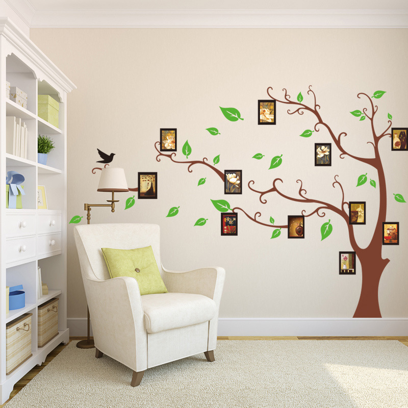 MIBO Tree Wall Sticker with Famliy Picture DIY Photo Gallery Frame Art Decor for Office and Home