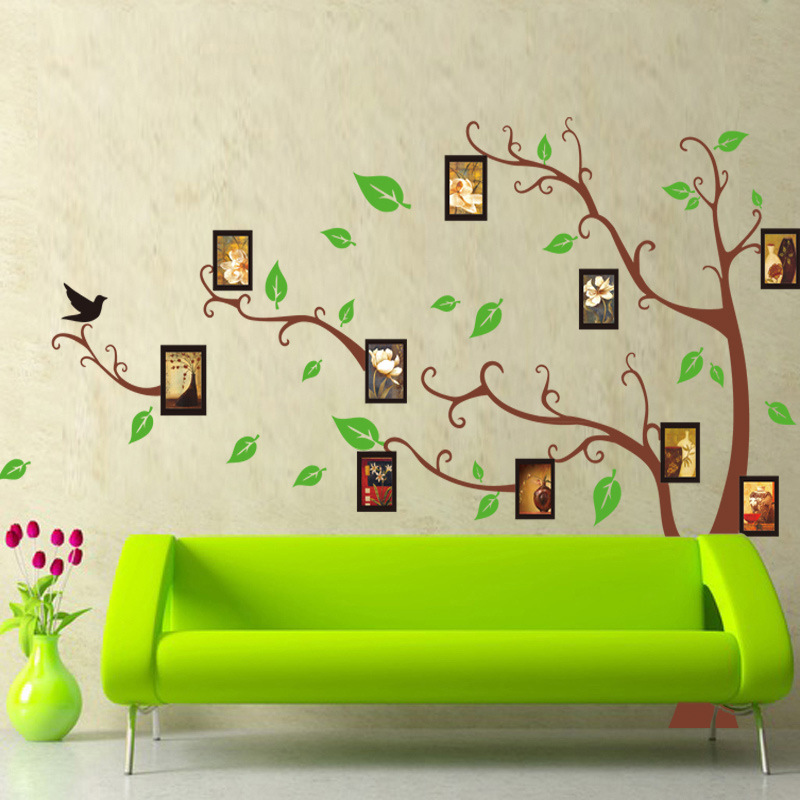 MIBO Tree Wall Sticker with Famliy Picture DIY Photo Gallery Frame Art Decor for Office and Home