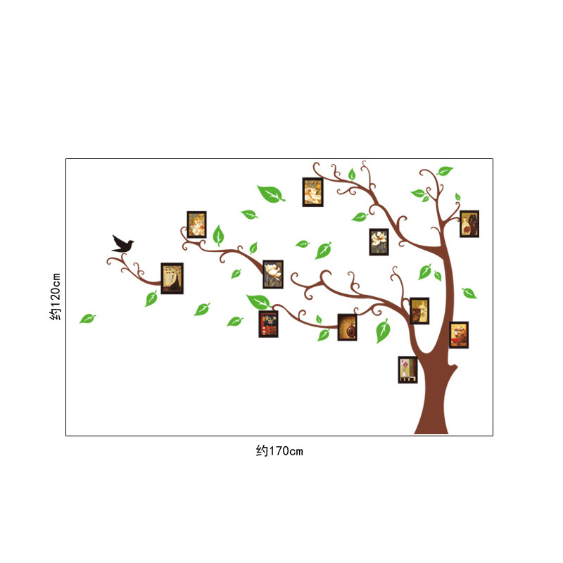MIBO Tree Wall Sticker with Famliy Picture DIY Photo Gallery Frame Art Decor for Office and Home