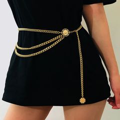 MIBO Fashion Body Chain Retro Belts Chain Chatelaine Belt for Women Ladies Girls Waist Chains Belt Gold