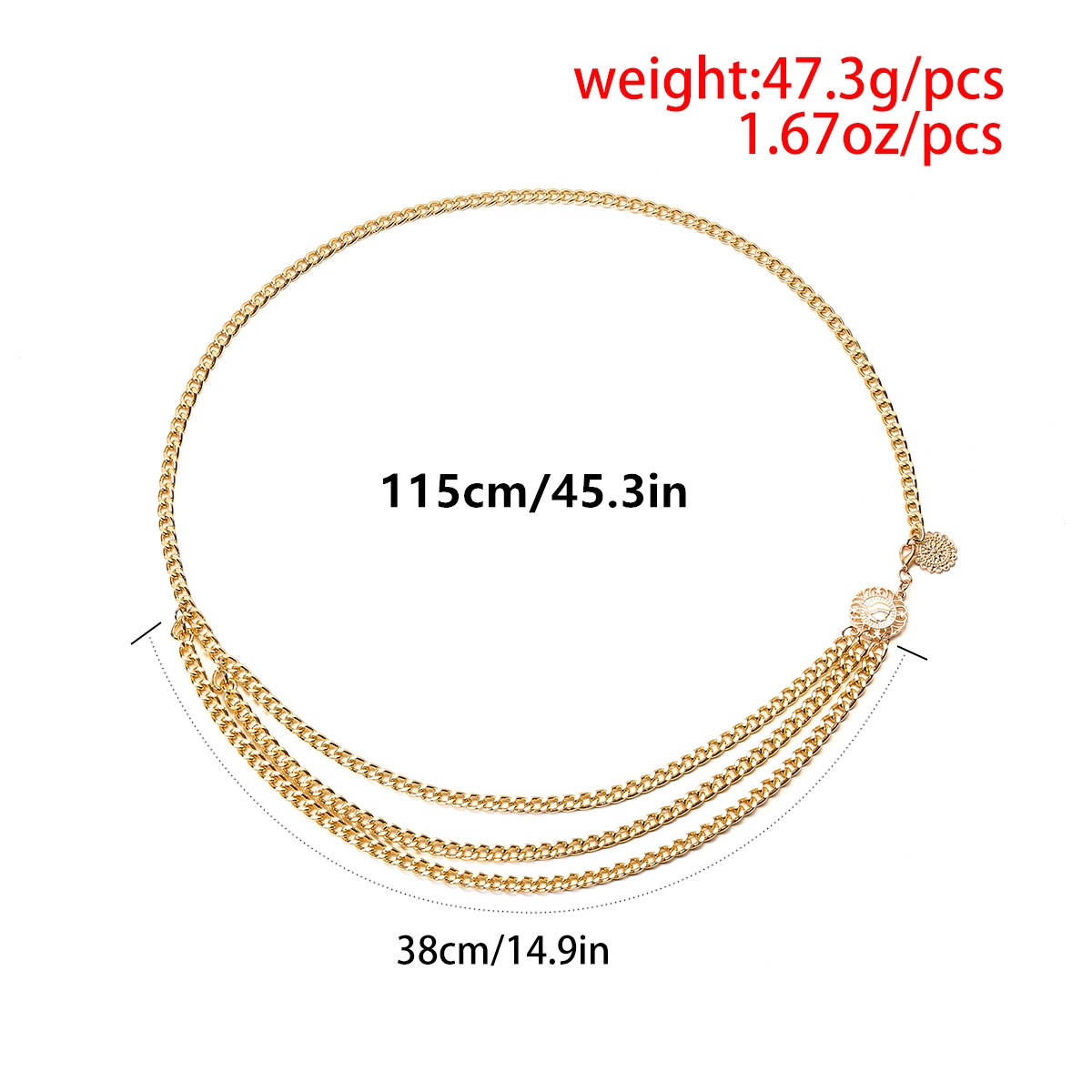 MIBO Fashion Body Chain Retro Belts Chain Chatelaine Belt for Women Ladies Girls Waist Chains Belt