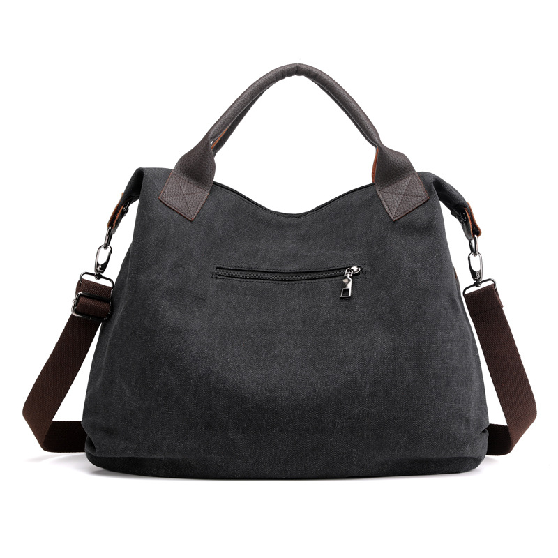 MIBO Fashion Simple Large Capacity Women Canvas Tote Handbag Single Shoulder Diagonal Vintage Bag