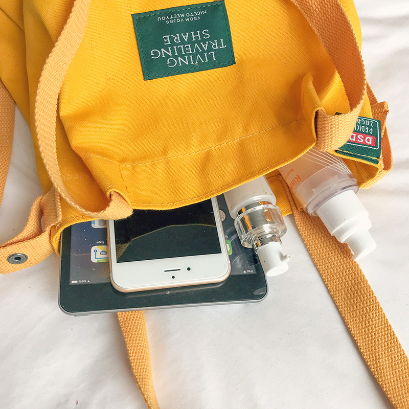 MIBO Korean Shoulder Bag Art Versatile Canvas Straddle Bag Bucket Portable Women's Bag Handbag