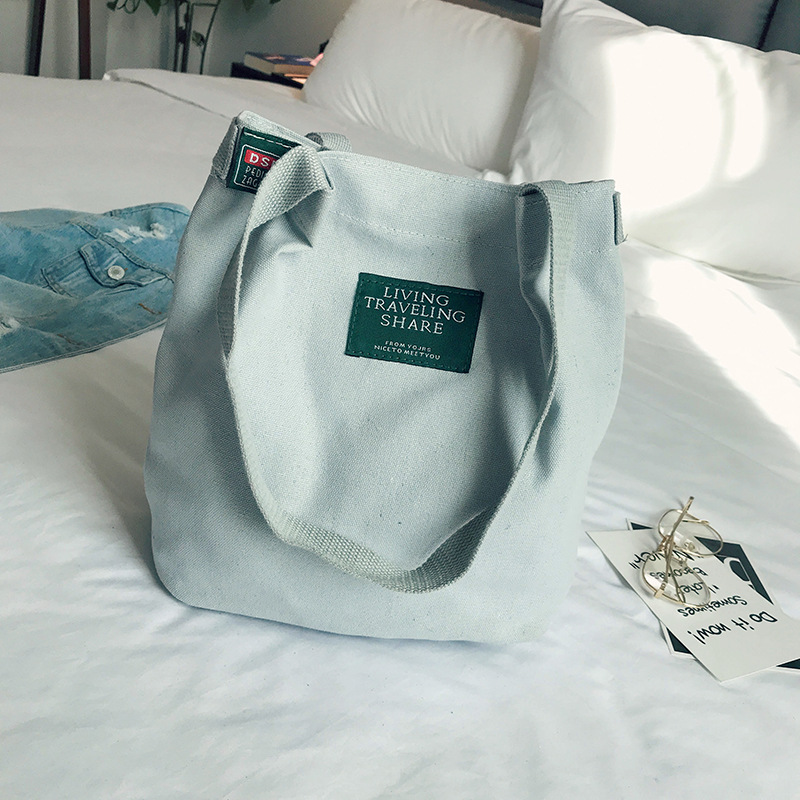 MIBO Korean Shoulder Bag Art Versatile Canvas Straddle Bag Bucket Portable Women's Bag Handbag