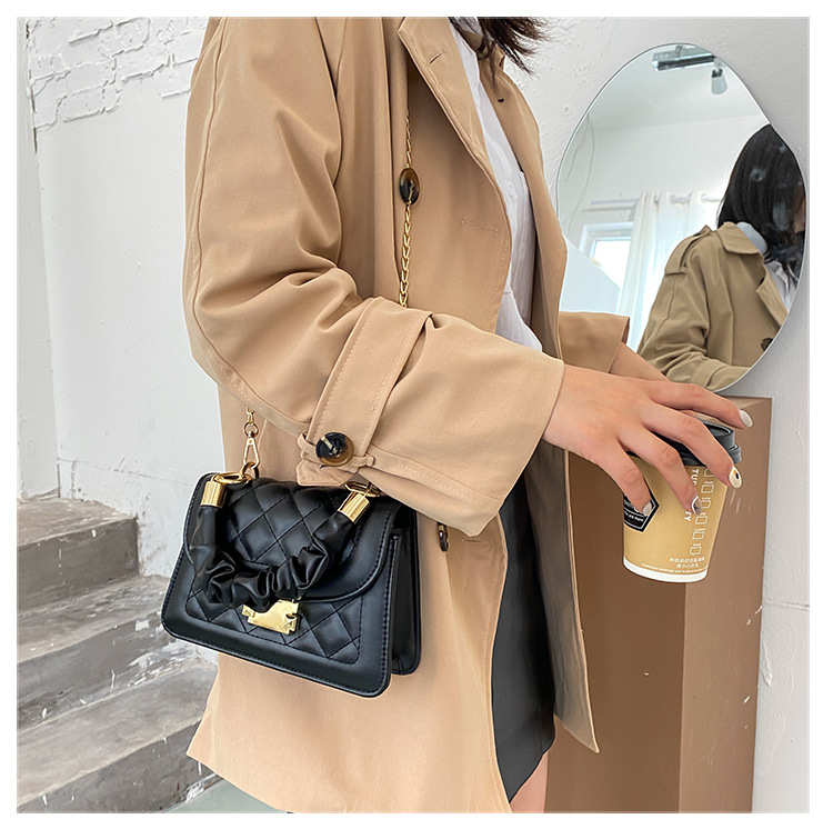 MIBO Ins Women's Bag Fashion Chain Crossbody Small Square Bag Lady Handbag PU Bag for Ladies