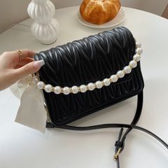 MIBO Women's Handbags Fashion Single Shoulder Messenger Bag Lady's Small Square Bag Chain Bag Black