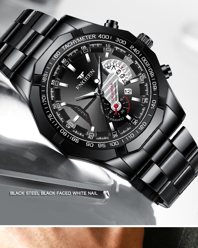 MIBO Men's Watch Waterproof Non Mechanical Watch Large Dial Watch Creative Technology Calendar Watch