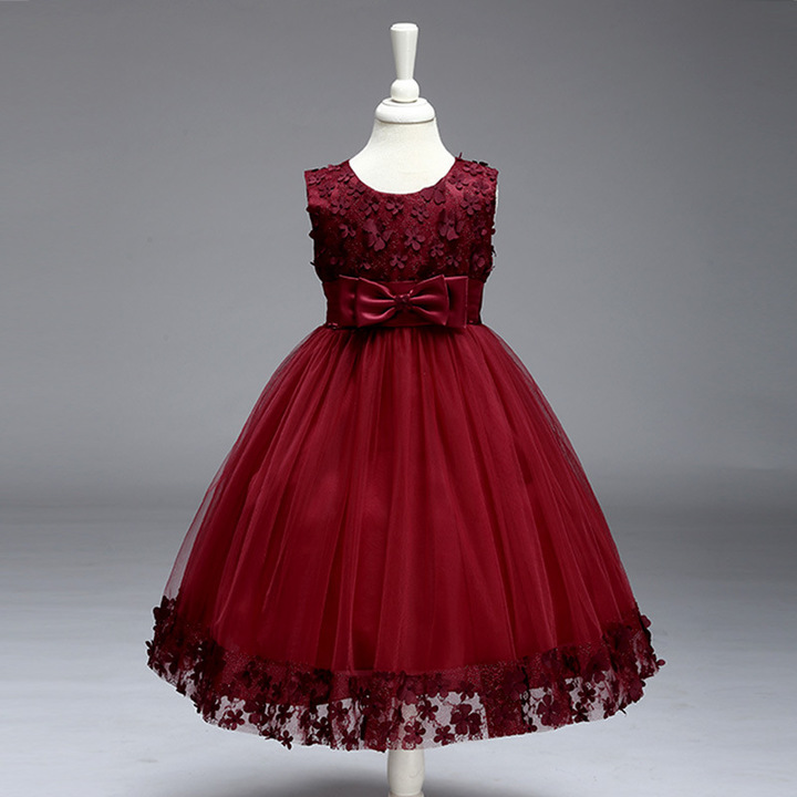 deep red flower girl dresses