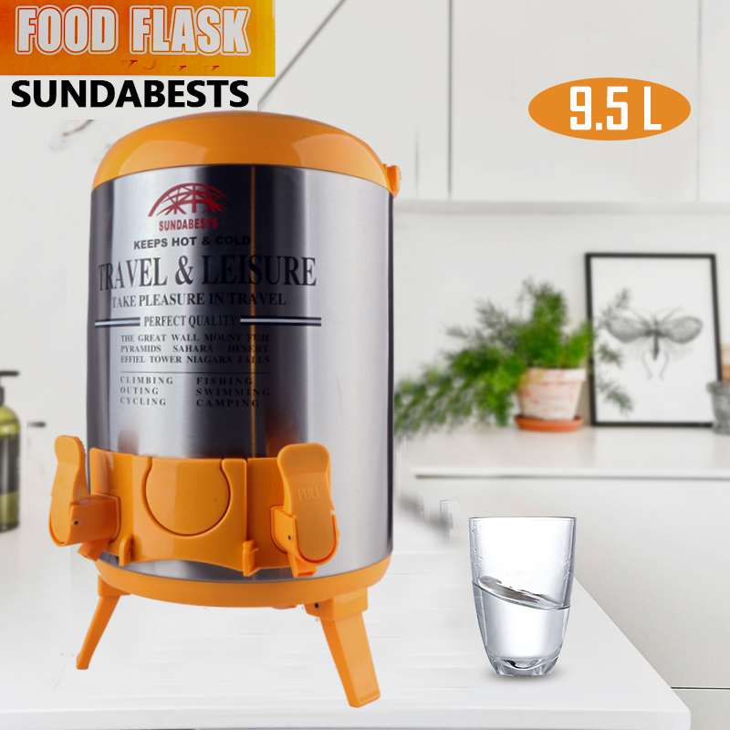 SUNDABESTS 9.5L Food Flask Travel Leisure Keep Water Catering Coffee/Tea Hot Cold
