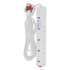 Power King Heavy Duty 5-way/6-way Power/Socket Extension Cable Charging Outlet  extension cable (1253/0919) white(5-way)