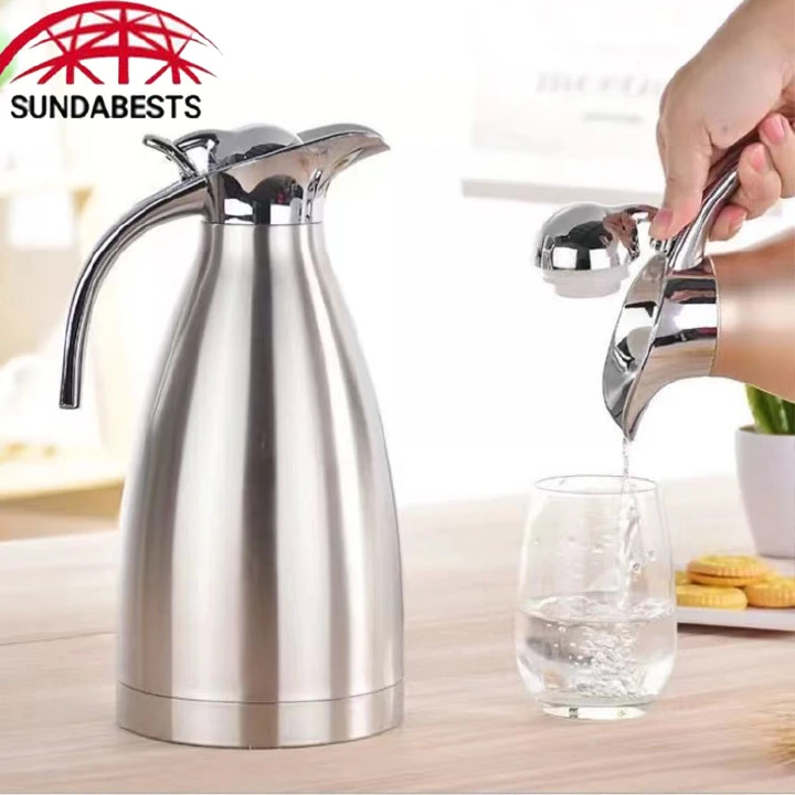 SUNDABESTS 2.0L Stainless Steel Vacuum Coffee Pot Vacuum Thermos Flask Kettle Silver 2L（130020179）（130020176）（130020177）