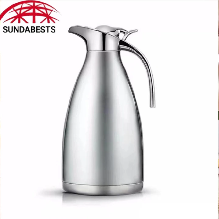 SUNDABESTS 2.0L Stainless Steel Vacuum Coffee Pot Vacuum Thermos Flask Kettle Silver 2L（130020179）（130020176）（130020177）