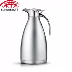 SUNDABESTS 2.0L Stainless Steel Vacuum Coffee Pot Vacuum Thermos Flask Kettle Silver 2L Double Wall Heat Retention Beverage Carafe for Home Kitchen Office Use（130020177）