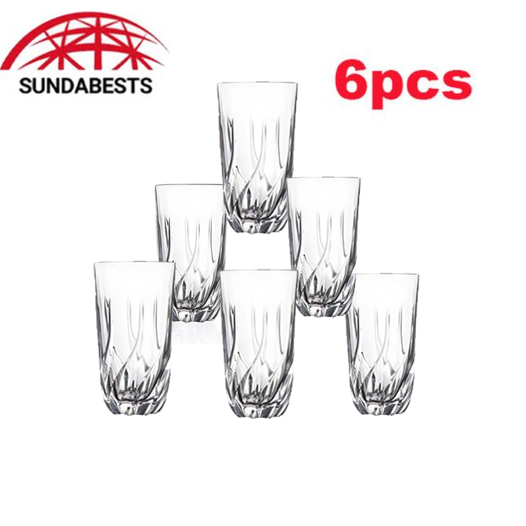 【special offer】Sundabests 6pcs 350ML High Quality Spiral Glass Whiskey Glass Glassware Cup(311000027 ) as the pic 6 pcsas the pic,6 pcs