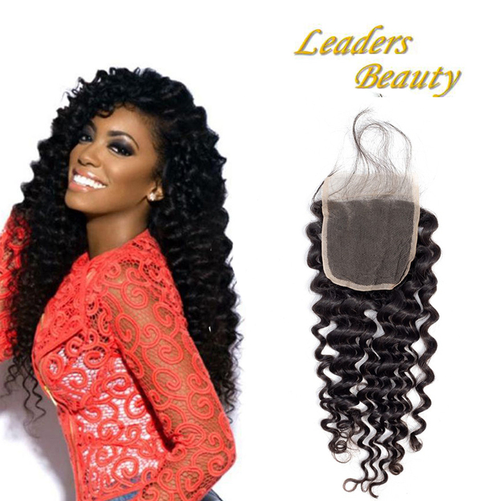 Brazilian Virgin Hair Deep Wave With Lace Closure 5 Bundles 10a