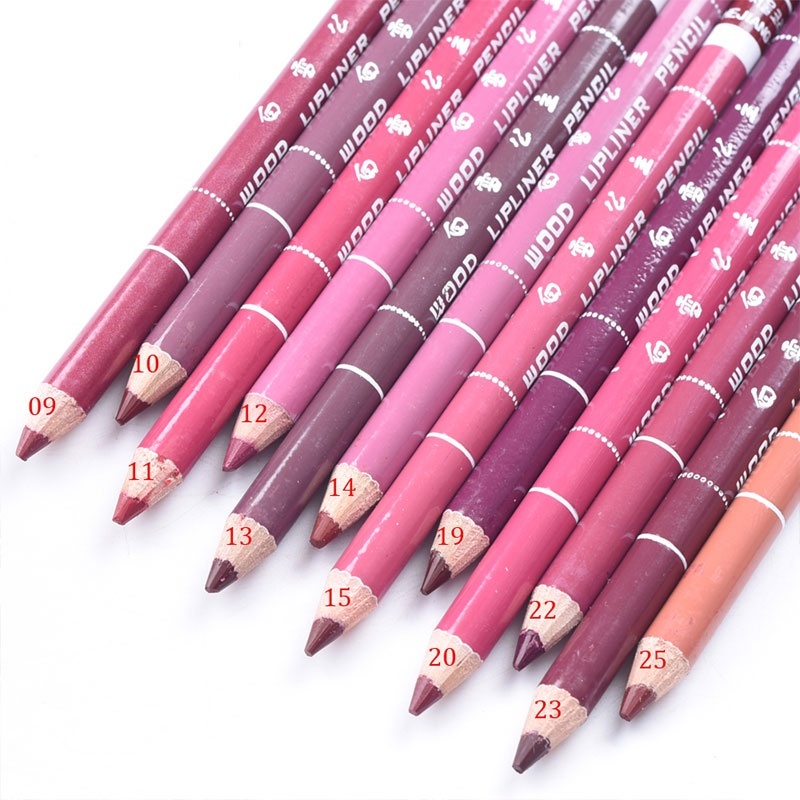 12Pcs/set Professional Makeup Lipgloss Pencil Lipstick Long Lasing Brown Velvet Matte Metallic Lips