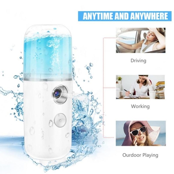 USB Handy Nano Mist Spray Atomization Mister Face Facial Moisturizing Mist Sprayer 30ml
