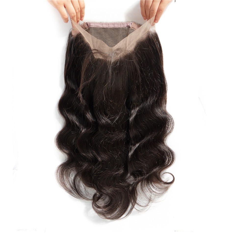 360 Lace Frontal Closure Brazilian Body Wave Frontal With Baby Hair 100% Remy Human Hair Free Part