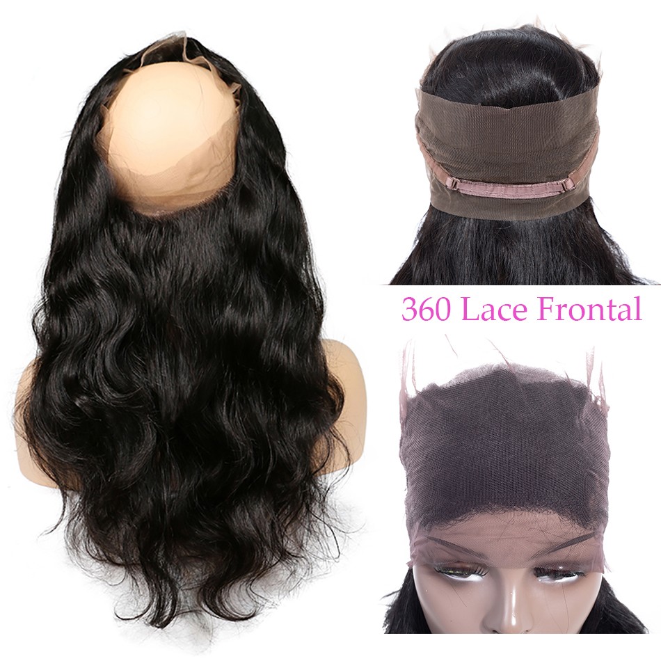360 Lace Frontal Closure Brazilian Body Wave Frontal With Baby Hair 100% Remy Human Hair Free Part