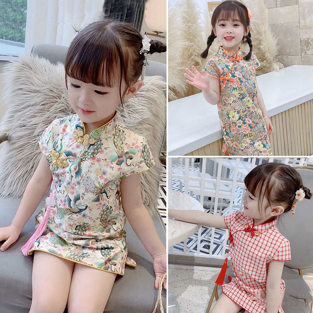 Summer Baby Girls Dresses Cheongsam Dress Girl Clothing Princess Dress Children Kids Chinese Clothes