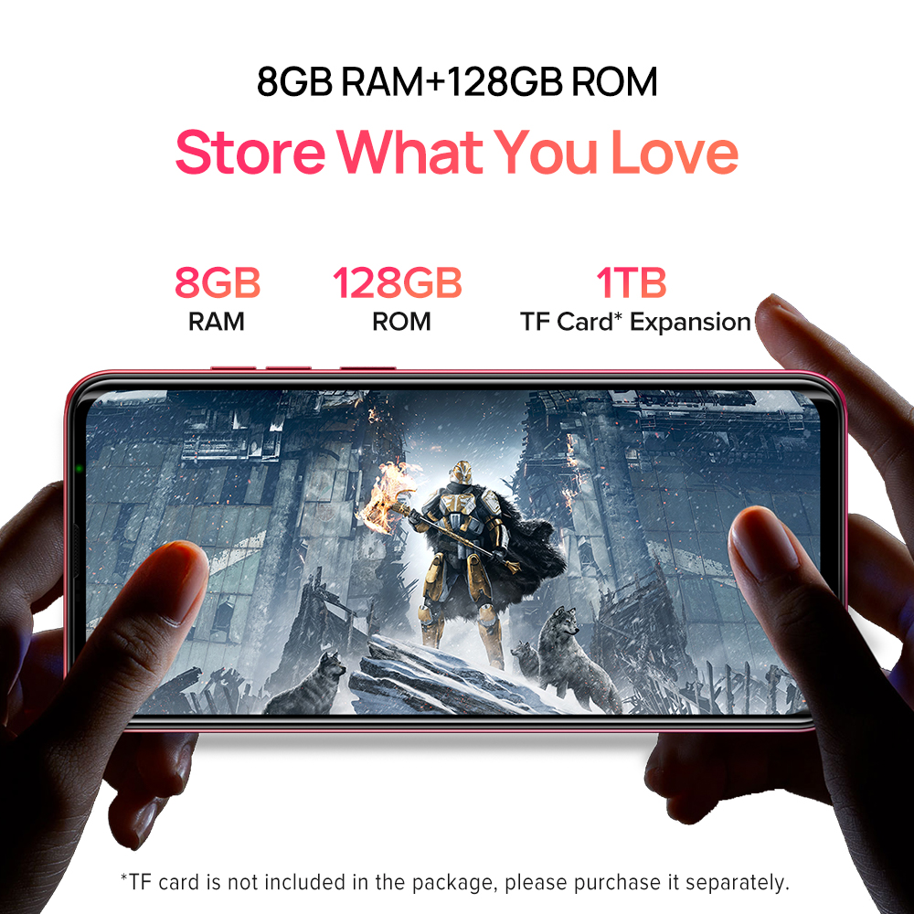 Ulefone Note 11P, 6.55", 8GB RAM + 128GB (Dual SIM), Android 11 48MP Quad Camera Face Unlock+Fingerprint 4400mAh 4G Phone